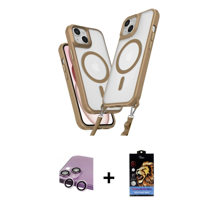 MARSİLYAN™- iPhone 14 Kılıf Atlas Doku Koleksiyonu - Siyah Buffer Hayalet Cam Ekran Koruyucu + Raze Metal Kamera Lens - MR