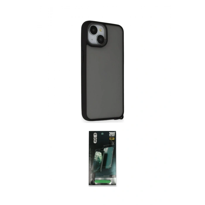 MARSİLYAN™- iPhone 14 Kılıf Atlas Form - Şeffaf 360 Full Body Arka Koruyucu
