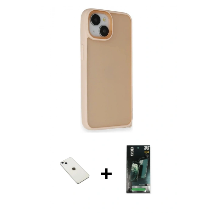 MARSİLYAN™- iPhone 14 Kılıf Atlas Form - Şeffaf 360 Full Body Arka Koruyucu + Diamond Kamera Lens - SABE