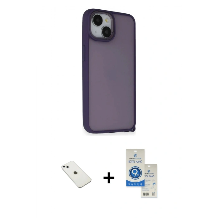 MARSİLYAN™- iPhone 14 Kılıf Atlas Form - Şeffaf Royal Nano Ekran Koruyucu + Diamond Kamera Lens - SABE
