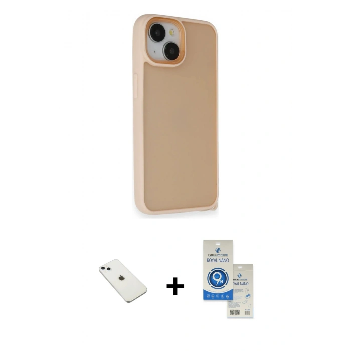 MARSİLYAN™- iPhone 14 Kılıf Atlas Form - Şeffaf Royal Nano Ekran Koruyucu + Diamond Kamera Lens - SABE