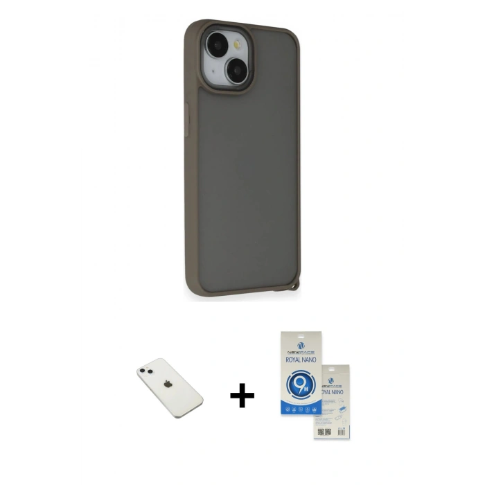 MARSİLYAN™- iPhone 14 Kılıf Atlas Form - Şeffaf Royal Nano Ekran Koruyucu + Diamond Kamera Lens - SABE