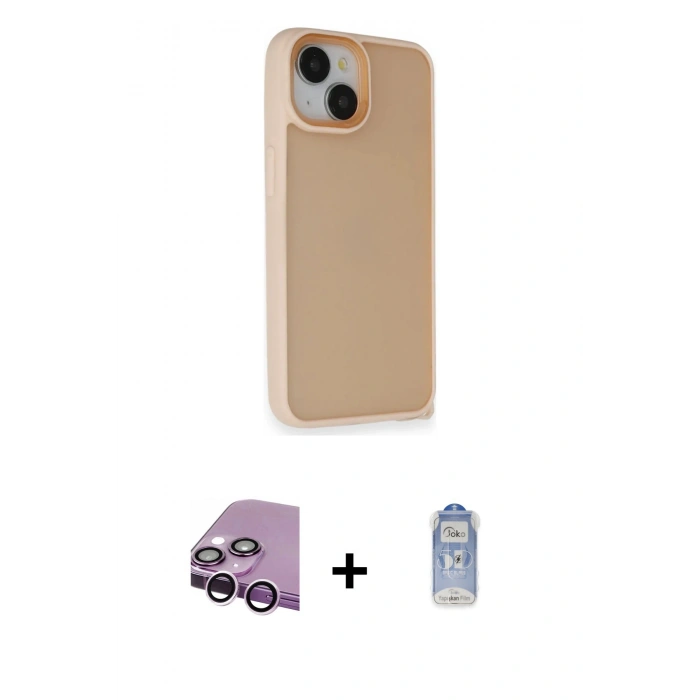 MARSİLYAN™- iPhone 14 Kılıf Atlas Form - Siyah Joko Magic 5D Cam + Raze Metal Kamera Lens - MR