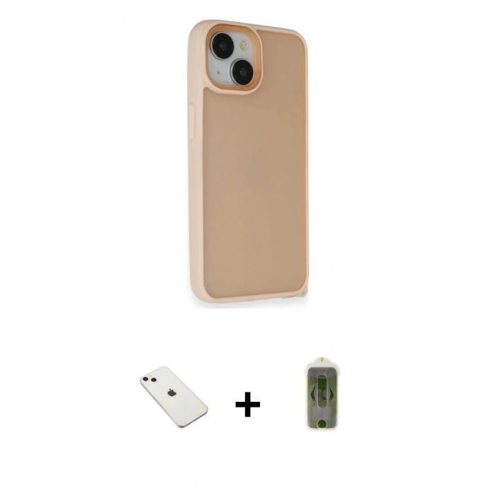 MARSİLYAN™- iPhone 14 Kılıf Atlas Form - Siyah Joko Magic 5D Hayalet Cam + Diamond Kamera Lens - PE