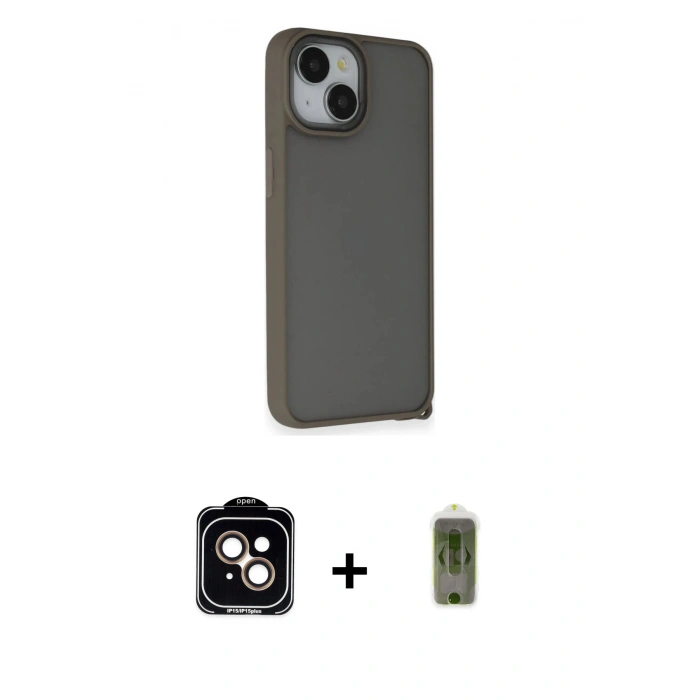 MARSİLYAN™- iPhone 14 Kılıf Atlas Form - Siyah Joko Magic 5D Hayalet Cam + PVD Metal Kamera Lens - TU