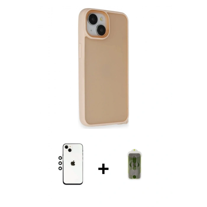 MARSİLYAN™- iPhone 14 Kılıf Atlas Form - Siyah Joko Magic 5D Hayalet Cam + Shine Kamera Lens - GS