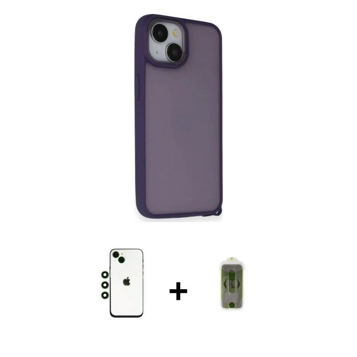 MARSİLYAN™- iPhone 14 Kılıf Atlas Form - Siyah Joko Magic 5D Hayalet Cam + Shine Kamera Lens - YL