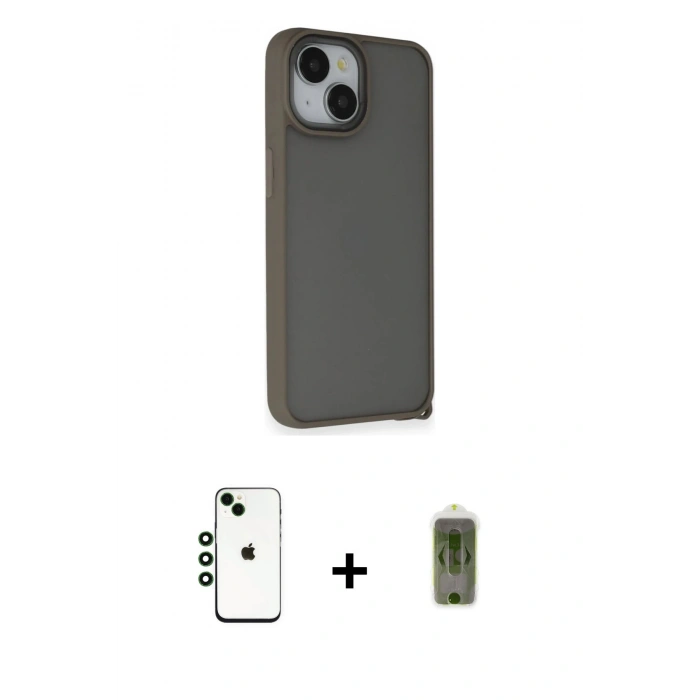 MARSİLYAN™- iPhone 14 Kılıf Atlas Form - Siyah Joko Magic 5D Hayalet Cam + Shine Kamera Lens - YL