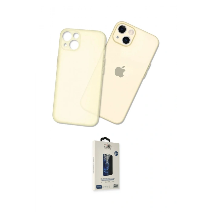 MARSİLYAN™- iPhone 14 Kılıf Atlas Minimal Prime - Siyah Bilvis Hayalet Cam Ekran Koruyucu