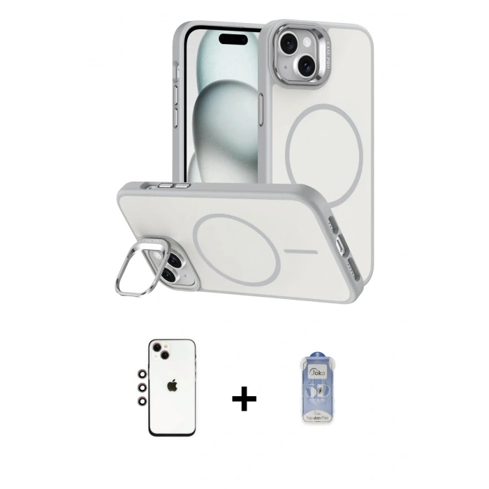 MARSİLYAN™- iPhone 14 Kılıf Çekirdek Klasik - Siyah Joko Magic 5D Cam + Shine Kamera Lens - GI