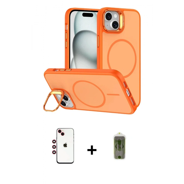 MARSİLYAN™- iPhone 14 Kılıf Çekirdek Klasik - Siyah Joko Magic 5D Hayalet Cam + Shine Kamera Lens - KI