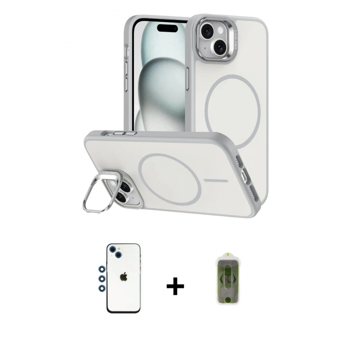 MARSİLYAN™- iPhone 14 Kılıf Çekirdek Klasik - Siyah Joko Magic 5D Hayalet Cam + Shine Kamera Lens - MI