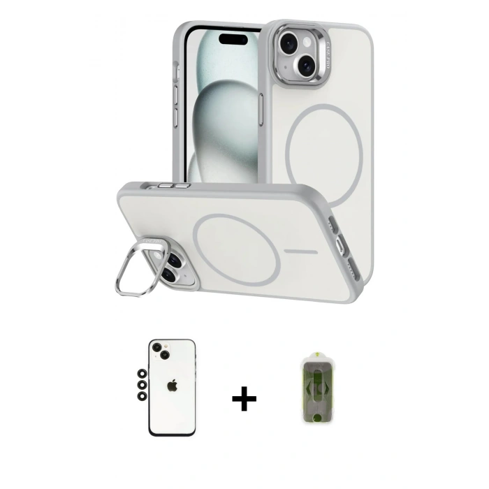 MARSİLYAN™- iPhone 14 Kılıf Çekirdek Klasik - Siyah Joko Magic 5D Hayalet Cam + Shine Kamera Lens - SH