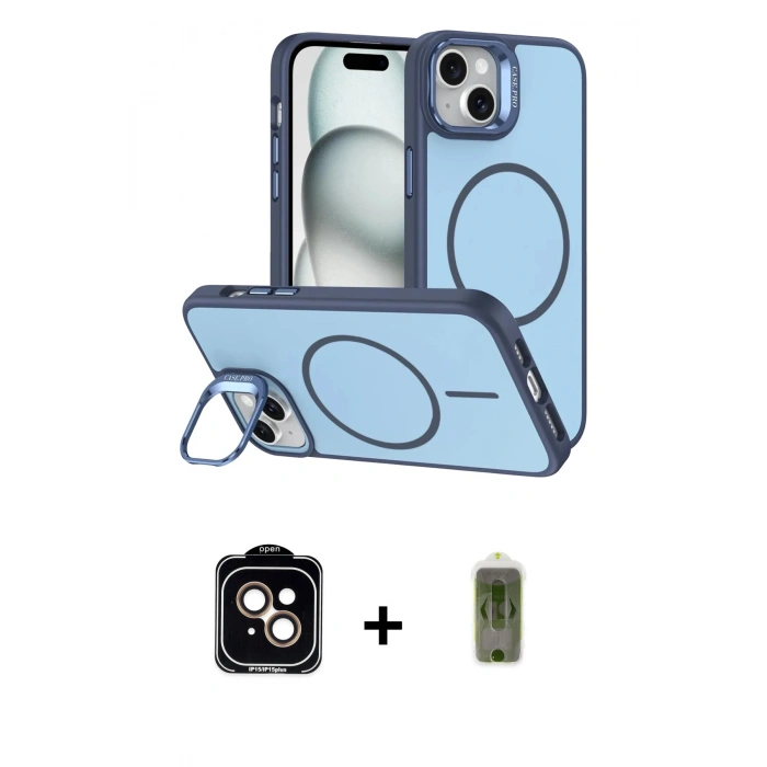 MARSİLYAN™- iPhone 14 Kılıf Çekirdek Klasik - Siyah Joko Magic 5D Hayalet Cam + PVD Metal Kamera Lens - TU