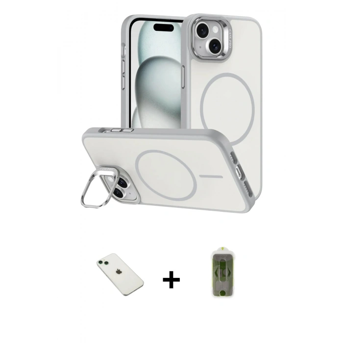 MARSİLYAN™- iPhone 14 Kılıf Çekirdek Klasik - Siyah Joko Magic 5D Hayalet Cam + Diamond Kamera Lens - YL