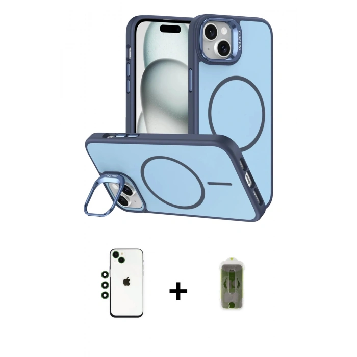 MARSİLYAN™- iPhone 14 Kılıf Çekirdek Klasik - Siyah Joko Magic 5D Hayalet Cam + Shine Kamera Lens - YL