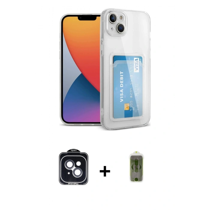 MARSİLYAN™- iPhone 14 Kılıf Doruk Klasik Koleksiyonu - Siyah Joko Magic 5D Hayalet Cam + PVD Metal Kamera Lens - SH
