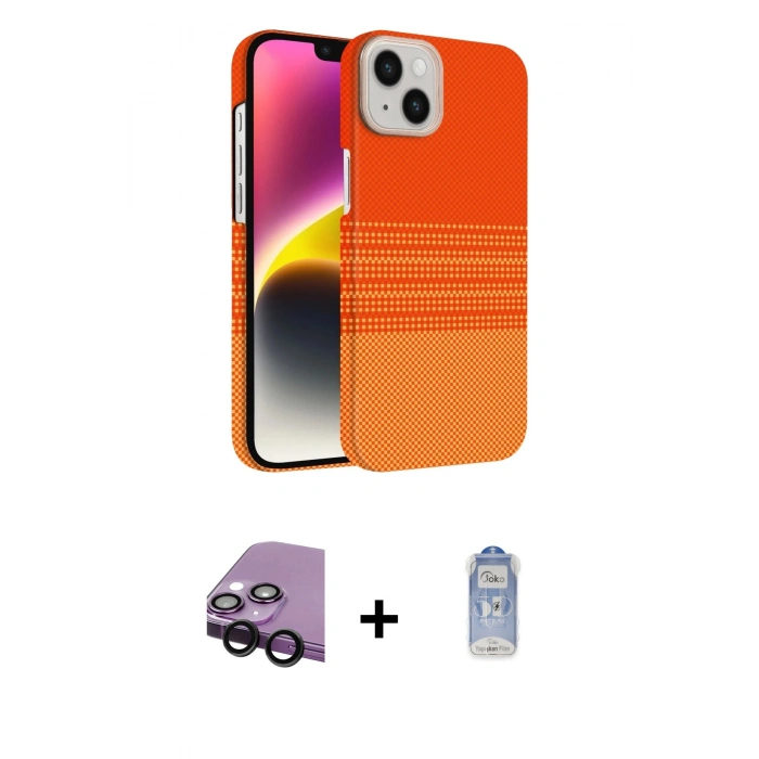 MARSİLYAN™- iPhone 14 Kılıf Doruk Serisi - Siyah Joko Magic 5D Cam + Raze Metal Kamera Lens - SH