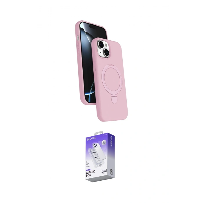MARSİLYAN™- iPhone 14 Kılıf İz Işık Koleksiyonu - Siyah Bilvis 5in1 3D Magic Cam Ekran Koruyucu