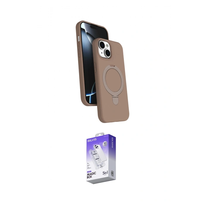 MARSİLYAN™- iPhone 14 Kılıf İz Işık Koleksiyonu - Siyah Bilvis 5in1 3D Magic Cam Ekran Koruyucu
