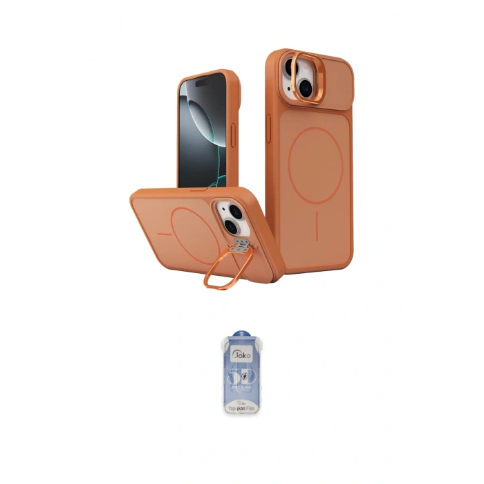 MARSİLYAN™- iPhone 14 Kılıf İz Modern Prime - Siyah Joko Magic 5D Cam