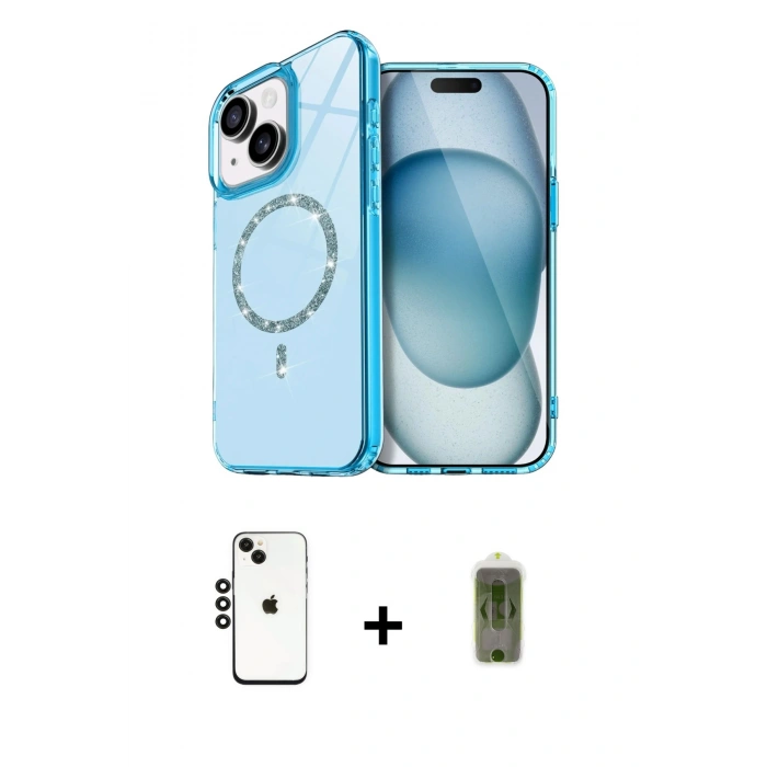 MARSİLYAN™- iPhone 14 Kılıf Kıvılcım Form Prime - Siyah Joko Magic 5D Hayalet Cam + Shine Kamera Lens - SH