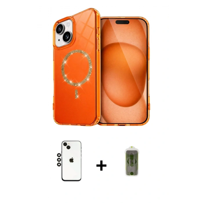 MARSİLYAN™- iPhone 14 Kılıf Kıvılcım Form Prime - Siyah Joko Magic 5D Hayalet Cam + Shine Kamera Lens - SH