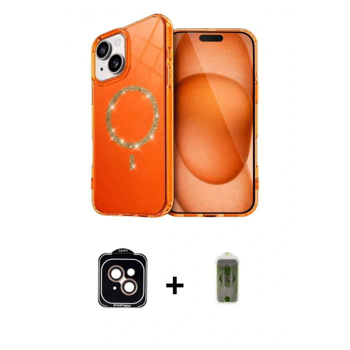 MARSİLYAN™- iPhone 14 Kılıf Kıvılcım Form Prime - Siyah Joko Magic 5D Hayalet Cam + PVD Metal Kamera Lens - TU