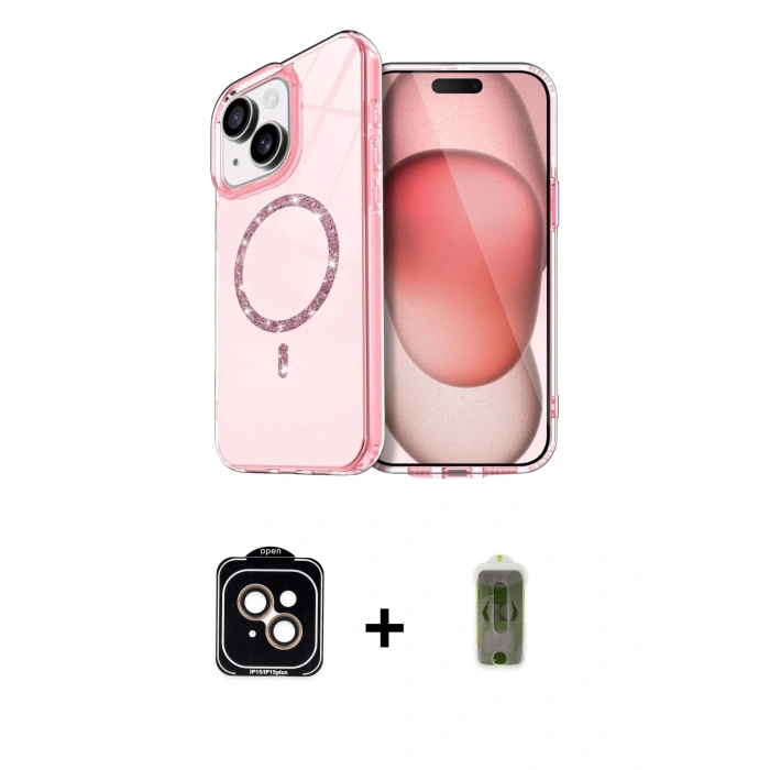 MARSİLYAN™- iPhone 14 Kılıf Kıvılcım Form Prime - Siyah Joko Magic 5D Hayalet Cam + PVD Metal Kamera Lens - TU