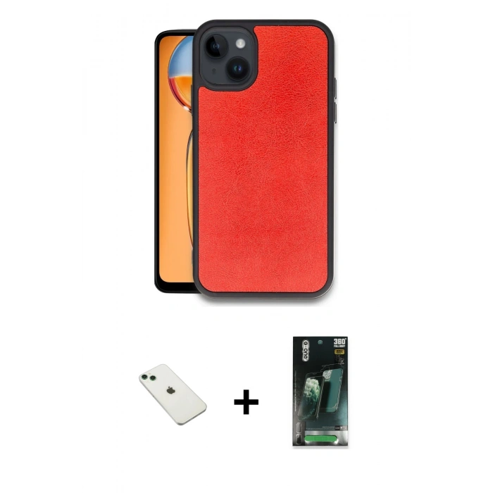MARSİLYAN™- iPhone 14 Kılıf Kıvılcım Işık Serisi - Şeffaf 360 Full Body Arka Koruyucu + Diamond Kamera Lens - YL