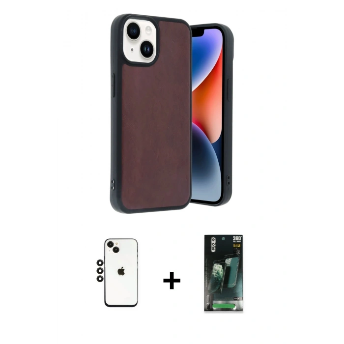 MARSİLYAN™- iPhone 14 Kılıf Kıvılcım Işık Serisi - Şeffaf 360 Full Body Arka Koruyucu + Shine Kamera Lens - SH