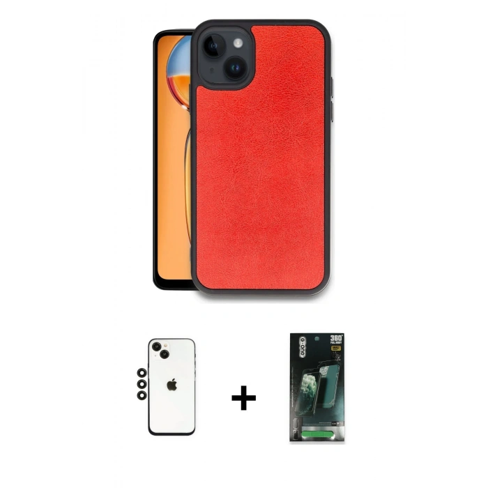MARSİLYAN™- iPhone 14 Kılıf Kıvılcım Işık Serisi - Şeffaf 360 Full Body Arka Koruyucu + Shine Kamera Lens - SH