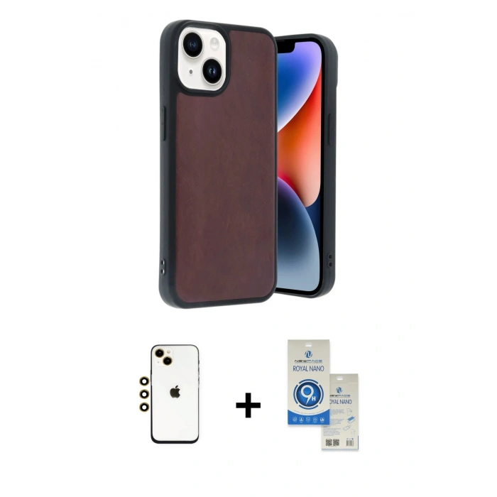 MARSİLYAN™- iPhone 14 Kılıf Kıvılcım Işık Serisi - Şeffaf Royal Nano Ekran Koruyucu + Shine Kamera Lens - GD