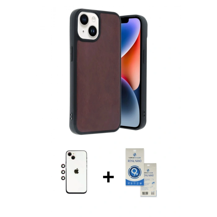 MARSİLYAN™- iPhone 14 Kılıf Kıvılcım Işık Serisi - Şeffaf Royal Nano Ekran Koruyucu + Shine Kamera Lens - GI