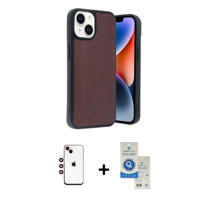 MARSİLYAN™- iPhone 14 Kılıf Kıvılcım Işık Serisi - Şeffaf Royal Nano Ekran Koruyucu + Shine Kamera Lens - KI