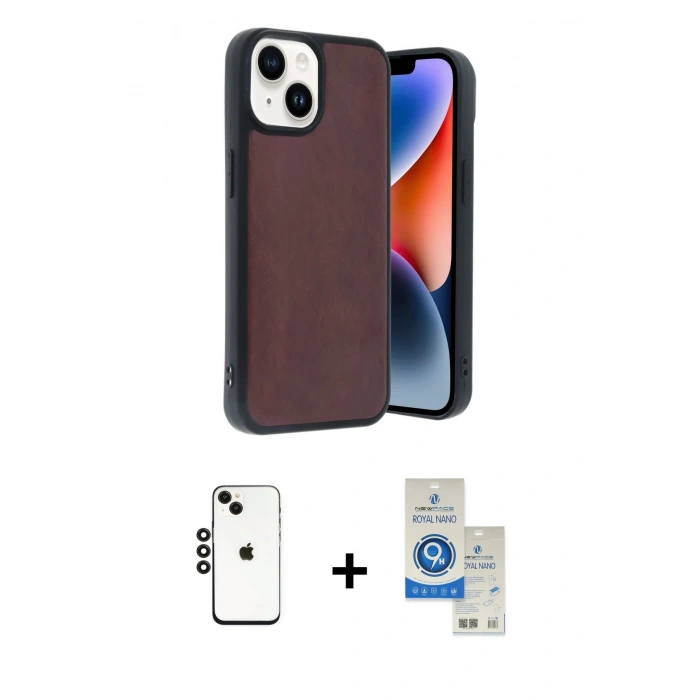 MARSİLYAN™- iPhone 14 Kılıf Kıvılcım Işık Serisi - Şeffaf Royal Nano Ekran Koruyucu + Shine Kamera Lens - SH