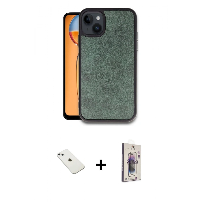 MARSİLYAN™- iPhone 14 Kılıf Kıvılcım Işık Serisi - Siyah Bilvis 3D Cam Ekran Koruyucu + Diamond Kamera Lens - SABE