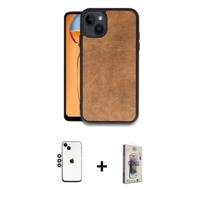 MARSİLYAN™- iPhone 14 Kılıf Kıvılcım Işık Serisi - Siyah Bilvis 3D Cam Ekran Koruyucu + Shine Kamera Lens - SH