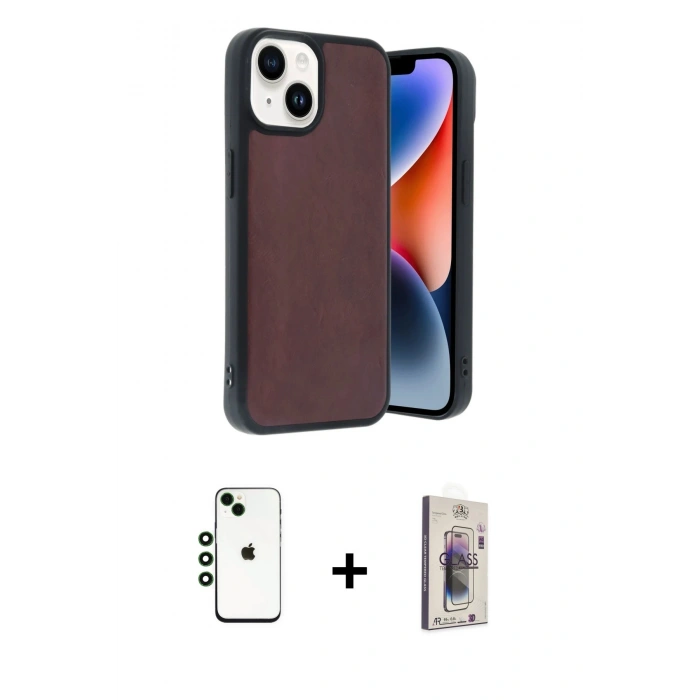 MARSİLYAN™- iPhone 14 Kılıf Kıvılcım Işık Serisi - Siyah Bilvis 3D Cam Ekran Koruyucu + Shine Kamera Lens - YL
