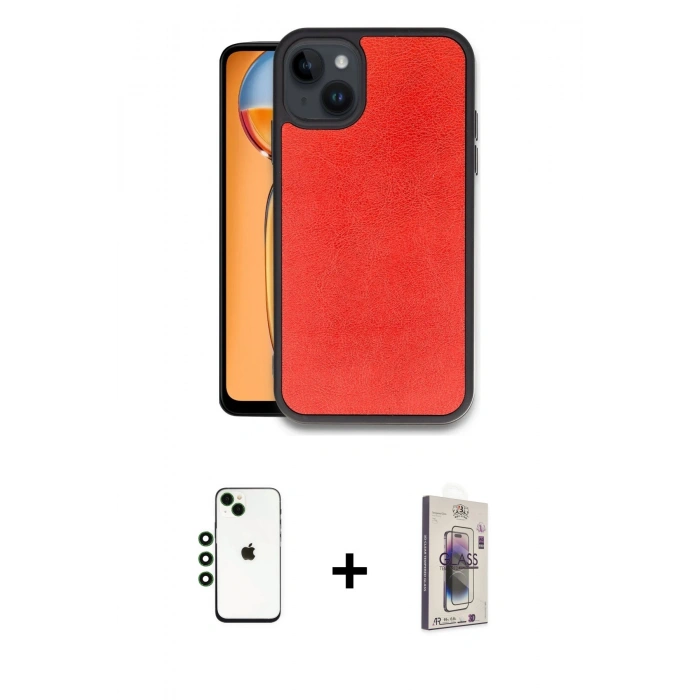 MARSİLYAN™- iPhone 14 Kılıf Kıvılcım Işık Serisi - Siyah Bilvis 3D Cam Ekran Koruyucu + Shine Kamera Lens - YL