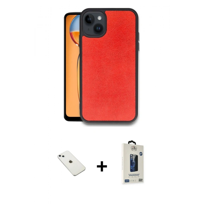 MARSİLYAN™- iPhone 14 Kılıf Kıvılcım Işık Serisi - Siyah Bilvis Hayalet Cam Ekran Koruyucu + Diamond Kamera Lens - SABE