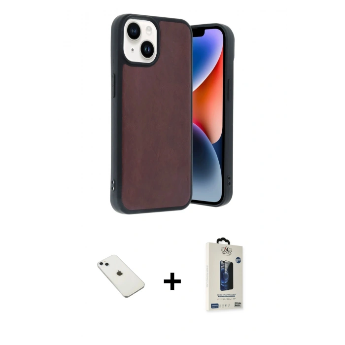 MARSİLYAN™- iPhone 14 Kılıf Kıvılcım Işık Serisi - Siyah Bilvis Hayalet Cam Ekran Koruyucu + Diamond Kamera Lens - SABE