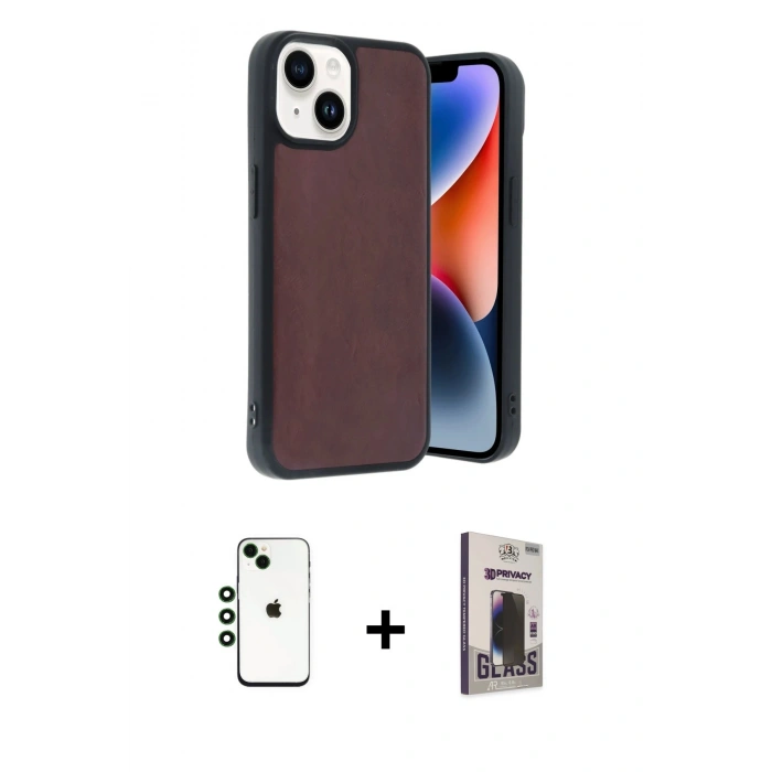 MARSİLYAN™- iPhone 14 Kılıf Kıvılcım Işık Serisi - Siyah Bilvis Hayalet Cam Ekran Koruyucu + Shine Kamera Lens - YL