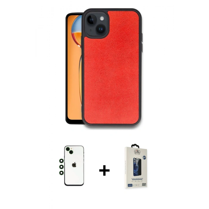 MARSİLYAN™- iPhone 14 Kılıf Kıvılcım Işık Serisi - Siyah Bilvis Hayalet Cam Ekran Koruyucu + Shine Kamera Lens - YL