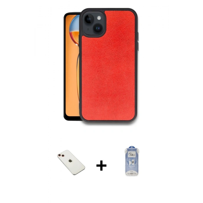 MARSİLYAN™- iPhone 14 Kılıf Kıvılcım Işık Serisi - Siyah Joko Magic 5D Cam + Diamond Kamera Lens - KI
