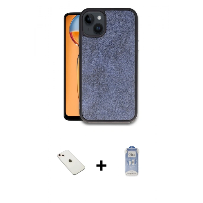 MARSİLYAN™- iPhone 14 Kılıf Kıvılcım Işık Serisi - Siyah Joko Magic 5D Cam + Diamond Kamera Lens - PE