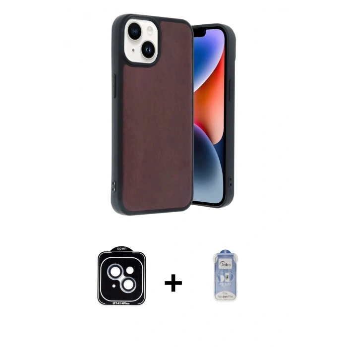 MARSİLYAN™- iPhone 14 Kılıf Kıvılcım Işık Serisi - Siyah Joko Magic 5D Cam + PVD Metal Kamera Lens - MI