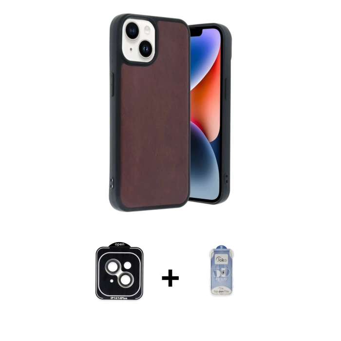 MARSİLYAN™- iPhone 14 Kılıf Kıvılcım Işık Serisi - Siyah Joko Magic 5D Cam + PVD Metal Kamera Lens - YL
