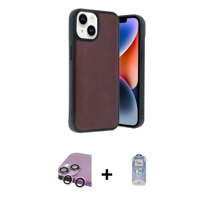 MARSİLYAN™- iPhone 14 Kılıf Kıvılcım Işık Serisi - Siyah Joko Magic 5D Cam + Raze Metal Kamera Lens - MR