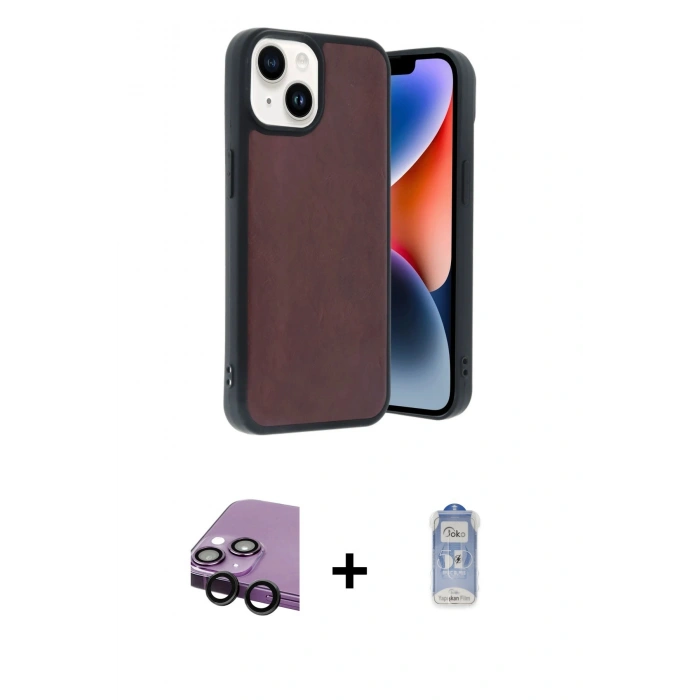 MARSİLYAN™- iPhone 14 Kılıf Kıvılcım Işık Serisi - Siyah Joko Magic 5D Cam + Raze Metal Kamera Lens - SH